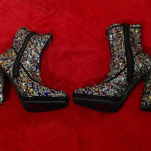 Shein Diamante Women's 5.5 Embellished Ankle Boots with Embellished Slacks - Picture 7 of 13